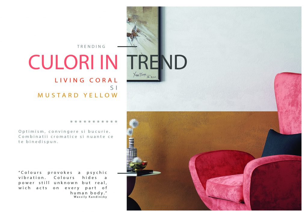 Living Coral & Mustard Yellow